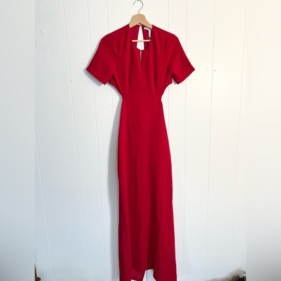 BCBGeneration NWT size 2 red cut out dress long gown wedding - Picture 2 of 10